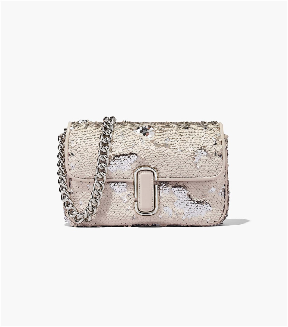 The J Marc Mini Sequined Shoulder Bag in Black - Marc Jacobs